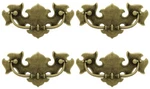 4 Antique English Brass 3" Decorative Bail Cabinet Drawer Knob Pulls, P67600-AE. Fixed Price $12.99.