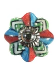 Colorful Hand Painted Ceramic Drawer / Cabinet Pull Knob Floral Multicolor.. Fixed Price $5.59.