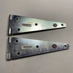 Pair Of Nos National Hardware N127-878 Heavy Duty Strap Hinges 10 Zinc Plated. Fixed Price $10.00.
