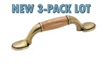 New 3-PACK Lot Amerock BP76245-03 Polished Brass 3"CC Cabinet Pull Oak Center. Fixed Price $16.88.