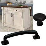 Black Round Knob Or Handle Pull Classic Kitchen Bath Cabinet Solid Stainless. Fixed Price $27.00.