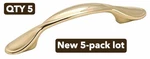 New 5-PACK Lot Amerock BP13843 Allison Value 3" Cc Polished Brass Cabinet Pull. Fixed Price $22.01.