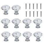 10 Pcs White Clear Crystal Glass Cabinet Knobs 30MM Diamond Shape Drawer Kitc.... Fixed Price $15.89.