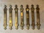 7 Vintage Kbc Keeler Brass Co. Backplates Ornate For Cabinet Drawer Pulls. Fixed Price $28.00.