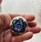 New Ceramic Polish Pottery Drawer Cabinet Pull Knob Blue Flower Poppy. Fixed Price $10.99.