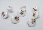 Ceramic Floral On White Drawer Cabinet Pull Knobs - Set Of 8. Fixed Price $25.00.