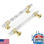 Rergy 10PK 5" Marble Cabinet Handles Drawer Pulls Knobs White Gold. Fixed Price $97.80.