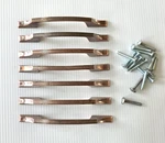 Lot Of 7 Vtg Amerock Hardware Pulls Copper Color Metal Ribbed 3" Center 1960'S. Fixed Price $29.99.