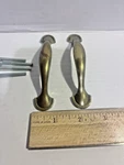 Arch Style Cabinet Drawer Pulls, Antique Brass, Pair, Used. Fixed Price $9.50.