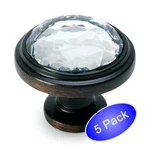 *5 Pack* Cosmas 5317ORB-C Oil Rubbed Bronze & Clear Glass Round Cabinet Knob. Fixed Price $20.30.