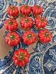 Set Of 10 Red Glossy Porcelain Pumpkin Drawer Pull Cabinet Knob Handle Screws. Fixed Price $25.95.