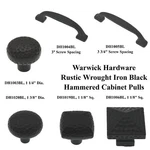 Warwick Rustic Wrought Iron Black Hammered Cabinet Knob Handle Pulls. Fixed Price $5.25.
