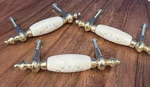 Set Of 3 Porcelain / Brass Royal Allison Drawer Pulls Handle Cream Floral Gold. Fixed Price $12.00.