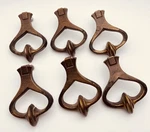 6 Kbc Keeler Antique Brass N3439 Knocker Style Drawer Pulls 1" Vert Post Holes. Fixed Price $42.00.