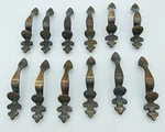 Vintage Lot Of 12 Amerock Brass Cabinet Door Handles Model 156-1. Fixed Price $15.00.