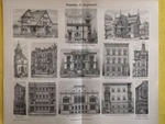 1890 Residential Buldings German Wood Architecture Engraving Illustration C14-7. Fixed Price $24.90.