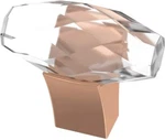(4 Pack) 1-1/2" Cut Glass Oval Knob Brushed Copper. Fixed Price $22.17.