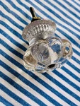 Antique Victorian Large Glass Cupboard Pull Handle Knob 1.75" Long 2" Wide. Fixed Price $20.00.