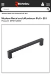 10-PK Richelieu Contemporary Cabinet Hardware Metal Pull Matte Black BP873192900. Fixed Price $29.97.