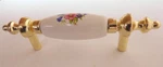 (25-PACK) 3" White Ceramic With Flower Pull Brass Plated. Fixed Price $40.39.