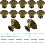 12 Pcs Brass Cabinet Knobs Round Metal Drawer Handles Kitchen Dresser Hardware. Fixed Price $12.73.