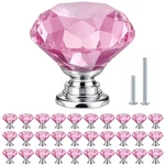 Pozean Crystal Drawer Knobs 30-PACK 1.18" Pink-silver Glass Cabinet Handles. Fixed Price $37.48.
