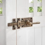 Everbilt 12 In. Antique Brass Cast Iron Door Lever Drop Bar Latch. Fixed Price $9.00.