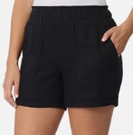 Briggs Women's Linen Blend Pull-on Shorts With Pockets Black Size Medium. Fixed Price $17.09.