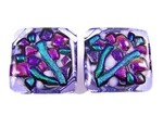 Dichroic Glass Cabinet Knobs Drawer Pulls Purple Pink Abstract Floral Bathroom. Fixed Price $16.79.