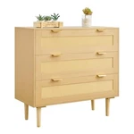 Rattan Dresser, Small 31.5"D X 13.8"W 30.3"H (3 Drawers) Natural. Fixed Price $134.54.