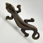Antique Brass Gecko Lizard Drawer Knob Door Handle Pull Hardware 3.25 Inches. Fixed Price $11.99.