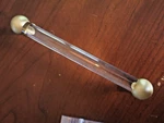 One Restoration Hardware Grafton Glass Bin Pull Ant Burnished Brass New 6". Fixed Price $19.99.