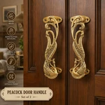 Vintage Brass Peacock Door Handle Set Of 2 Antique Cabinet Wardrobe Pulls. Fixed Price $39.99.