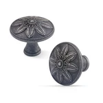 10 Pack Antique Silver KNOBS,1.4" Round Solid Kitchen Cabinet.... Fixed Price $33.11.