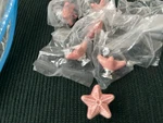 Star Fish Pink Set Of 6 Glazed Ceramic Drawer Pulls With Hardware 1.5" 11/24/25M. Fixed Price $16.00.