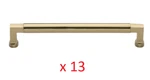Ashley Norton MT0312-203-MSB Solid 8" Cc Bauhaus Pull Satin Brass, 13 Pack. Fixed Price $229.95.