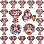 26 Pcs Crystal Rose Gold Glass Drawer Pulls 30 Mm Decorative Knobs For Kitchen. Fixed Price $29.99.