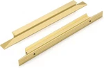 Peaha 10 Pack Gold Edge 5" Cabinet Pulls, Brushed Brass Tab Handles For Kitchen. Fixed Price $29.00.