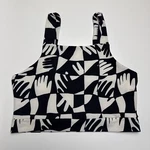 New Anthropologie Dazey Xl Black Motif Print Sports Bra Crop Top Made Usa Nwt. Fixed Price $29.99.