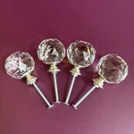 Victorian Crystal Ball Clear Glass Knob Handle Pull For Drawer Door 4 Pieces. Fixed Price $25.00.