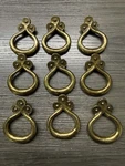 9 Vintage Keeler Solid Brass Teardrop Ring Shaped Cabinet Drawer Pulls HANDLE(23. Fixed Price $60.00.