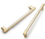 Romatee 9 Pack 10 INCH(254MM) Knurled Brushed Brass And Gold Kitchen Pulls. Fixed Price $42.00.