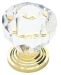 1-1/4" Design Facets Acrylic Knob Brass And Clear. Fixed Price $6.17.