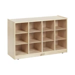 Mobile 12 Cubby Storage Cabinet For Classroom - Natural Finish, 3X4 Design. Fixed Price $341.99.