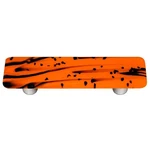 Hot Knobs HK3106-PA Mardi Gras Black With Orange Rectangle Glass Cabinet Pull.... Fixed Price $26.23.