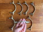 Set Of 7 Vintage Mcm Handles Ajax 989 Cabinet Drawer Door Pull White & Gold. Fixed Price $21.90.