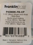 Franklin Brass P43969K-FB-CP 1/2" Modern Arch Knob Matte Black 5 Pk *new D1. Fixed Price $28.00.