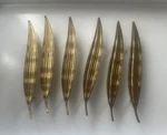 6 Gold Brass Leaf Cabinet Door Drawer Pull Knob Handle 8 1/4 Kitchen Bathroom. Fixed Price $37.99.