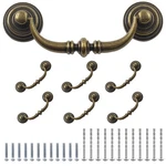 Waziaqoc 6PCS Antique Drop Bail Pulls, 3.5" Bronze, Hole Center,. Fixed Price $24.64.
