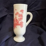 White Red Romantic Toile Painted Ceramic Mug With Handle, Round Shape. Fixed Price $12.50.